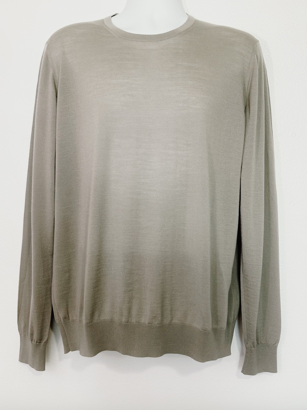 Giorgio Armani Light Gray Lana Wool Pullovet